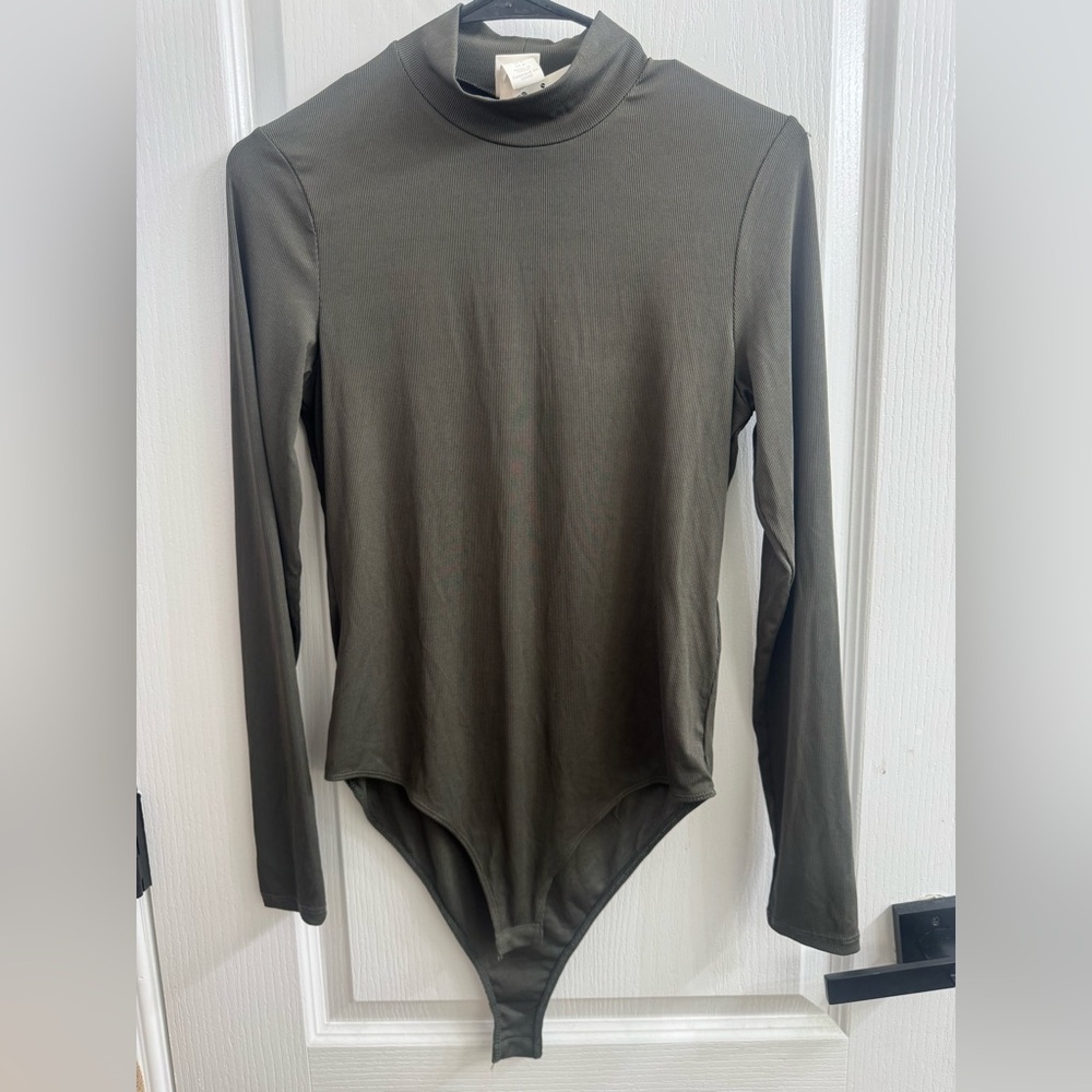 Olive Green Long Sleeve Bodysuit
